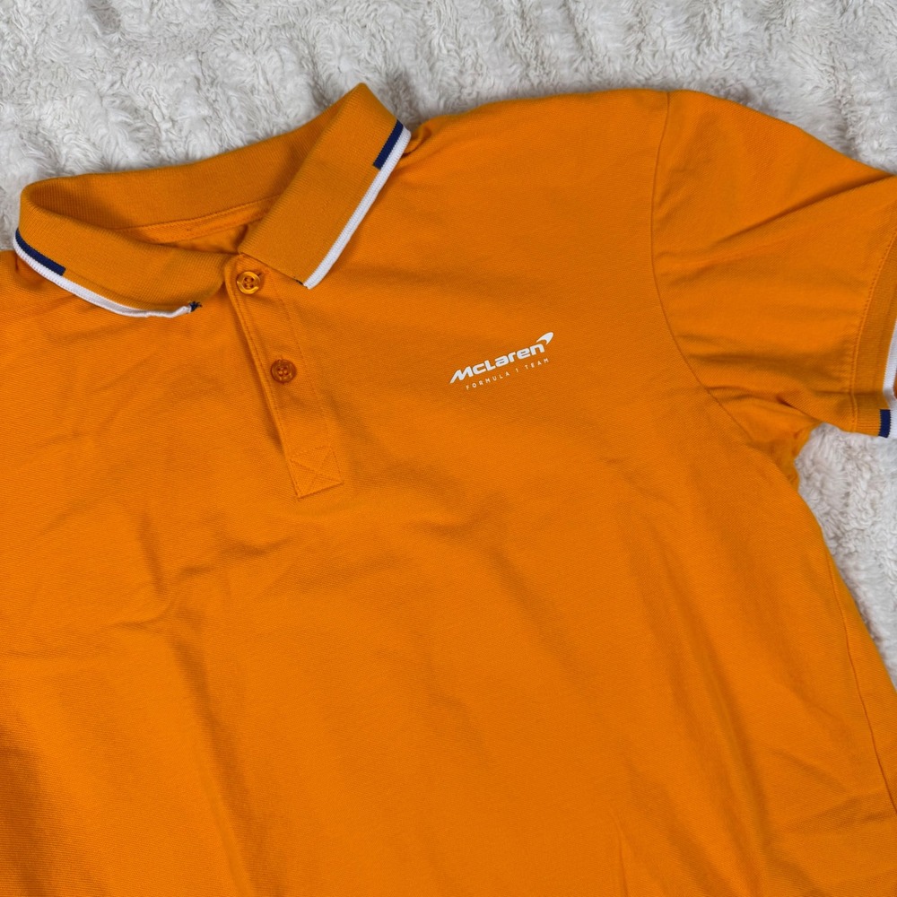 McLaren F1 Team Castore Polo Shirt Orange Mens Large Formula 1 Cotton Polo